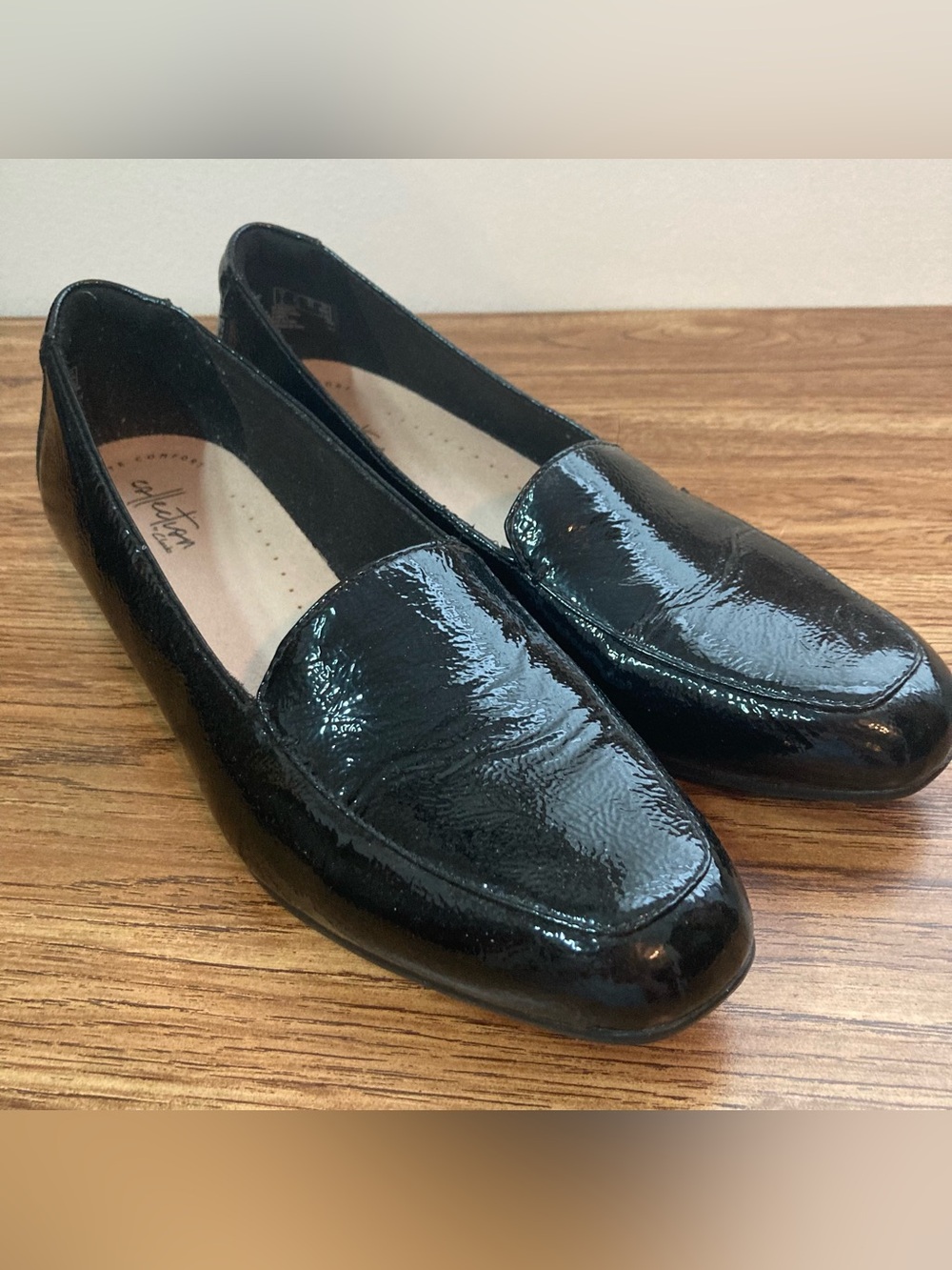 Clarks Glossy Black Shoes 7